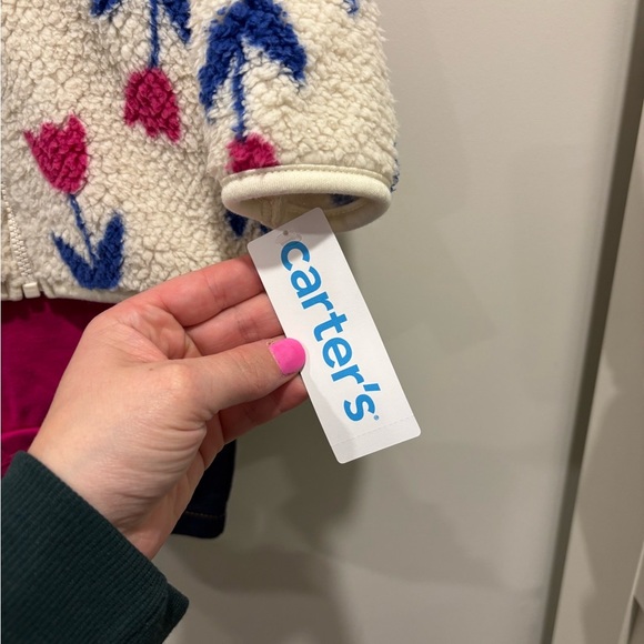 Carter's Floral Fleece Jacket and Bodysuit Set - Picture 2 of 3